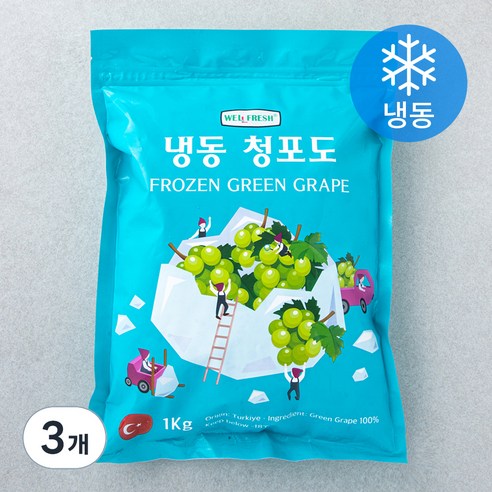 웰프레쉬 냉동 청포도, 1kg, 3개