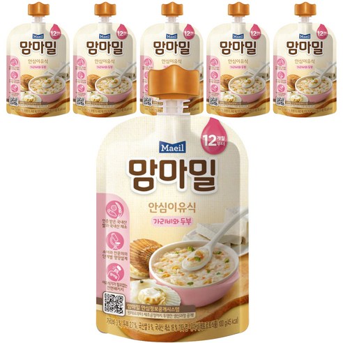 맘마밀 안심 이유식, 가리비와 두부참치, 100g, 6개