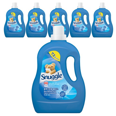 스너글 섬유유연제 블루스파클 플러스, 6개, 1.8L