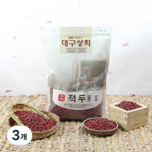 대구상회 국산 적두 팥, 500g, 3개
