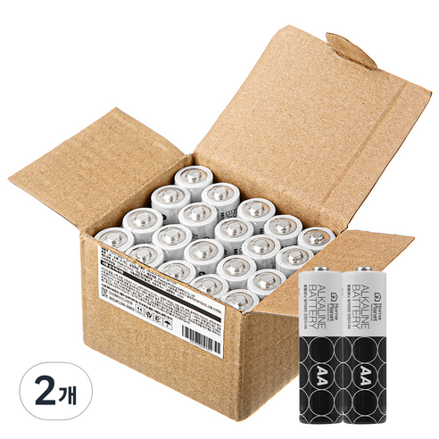홈플래닛 알카라인 AA건전지, 20개입, 2개