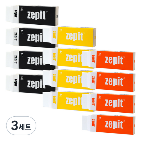 제피트 지우개 소 12p 세트, 혼합색상, 3세트