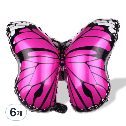 버터플라이 나비 풍선, 핑크, 6개