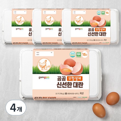 곰곰 무항생제 신선한 대란, 15구, 4개