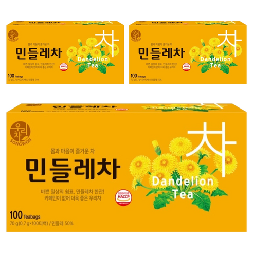 우리차 민들레차, 700mg, 100개입, 3개
