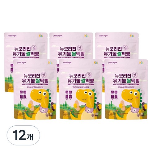 유한건강생활 뉴질랜드산 단백질 함유 유기농 쌀떡뻥, 자색고구마맛, 25g, 12개
