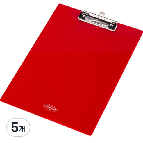시스맥스 칼라 클립보드 A4, RED, 5개
