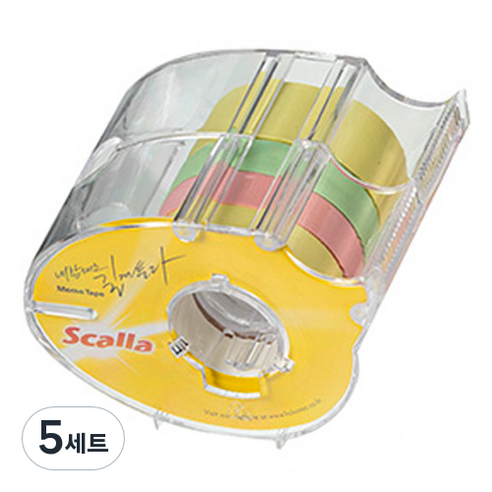스칼라 메모테이프 10mm 3종 + 18mm, 10mm(노랑, 핑크, 그린), 18mm(노랑), 5세트