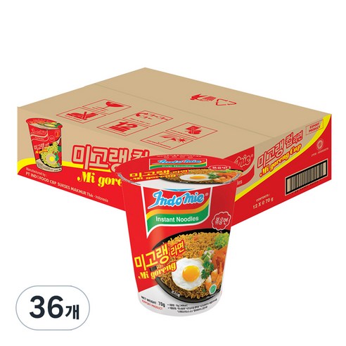 인도미 미고랭 오리지널 컵라면 70g, 36개