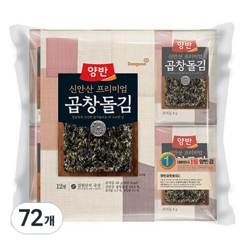 동원 곱창돌김 식탁 8p, 4g, 72개
