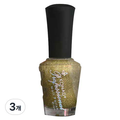 코나드 프로페셔널 레귤러 네일 폴리쉬 15ml, 럭셔리골드펄, 3개
