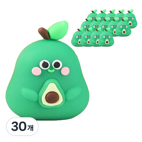 마켓감성 실리콘 캐릭터 연필깎이 아보카도, 30개