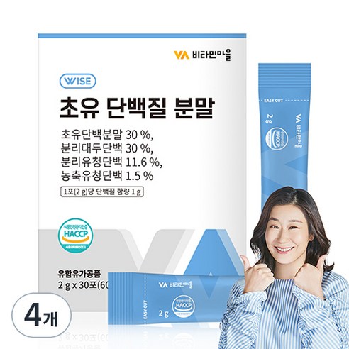 비타민마을 초유 단백질 분말 30p, 4개, 60g