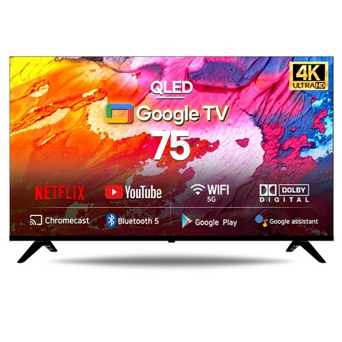 시티브 4K UHD QLED 구글 스마트 HDR TV, 164cm(65인치), GG6500SKQ PRO, 스탠드형, 방문설치