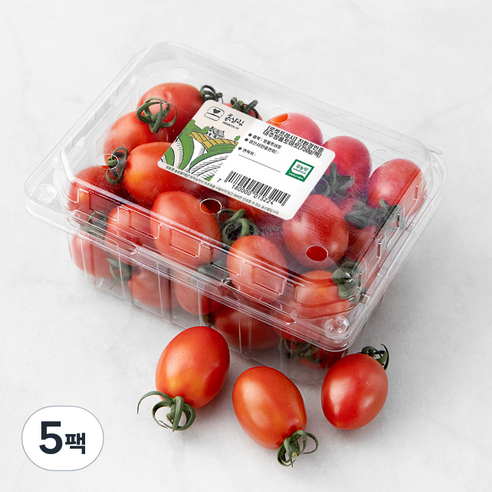 흙살림 친환경 인증 대추방울 토마토, 750g, 5팩