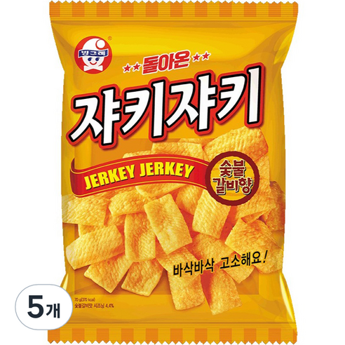 쟈키쟈키 숯불갈비향 스낵, 70g, 5개