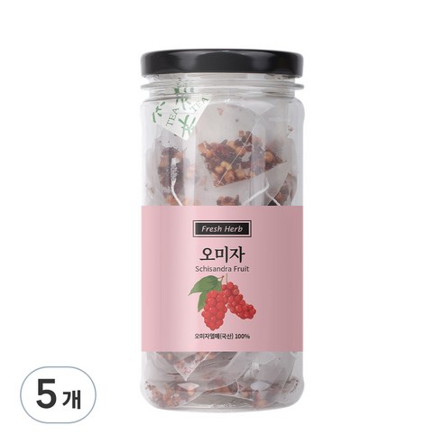 신선약초 오미자차 삼각티백, 1g, 20개입, 5개