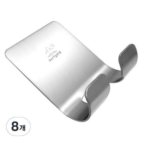 블럭마트 3M 강력부착 콘센트 코드걸이 면도기걸이, 실버, 8개