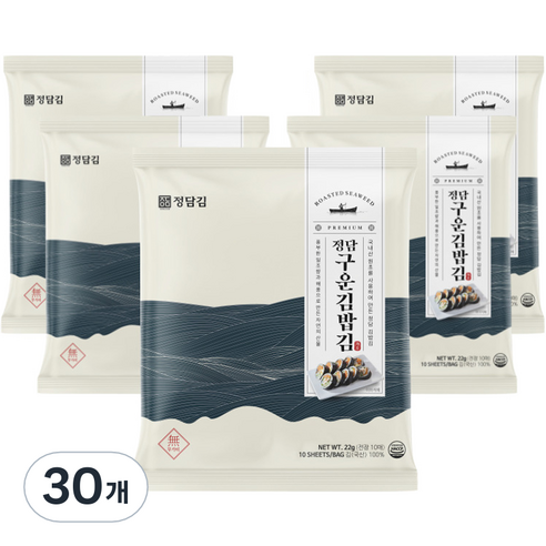 정담김 구운 김밥김 10p, 22g, 30개