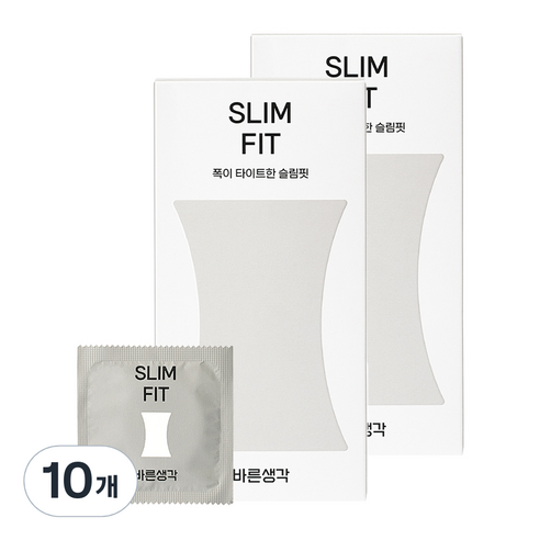 바른생각 슬림핏 콘돔, 12개입, 10개