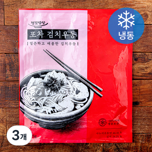 정감밥상 포차 김치우동 (냉동), 495g, 3개