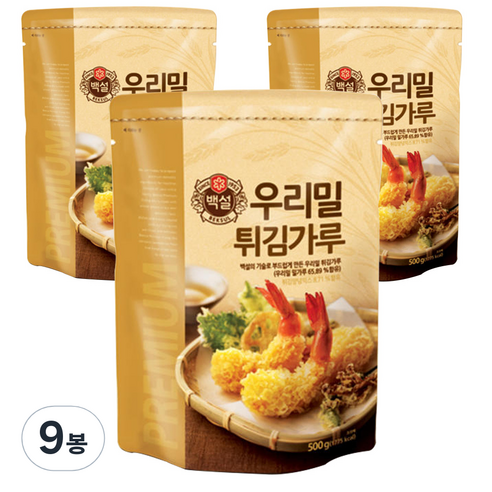 [백설] 우리밀 튀김가루, 500g, 9개