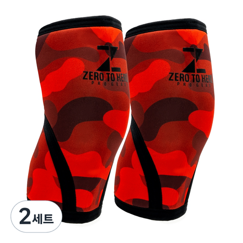 제로투히어로 네오프렌 헬스 팔꿈치보호대 7mm Red camo 양쪽 세트, 2세트