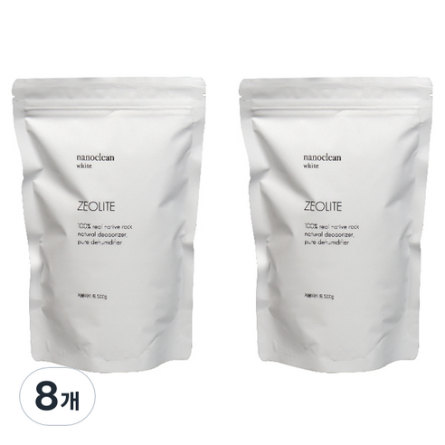 나노클린화이트 제올라이트 탈취제, 500g, 8개