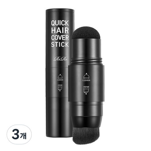 리르 퀵 헤어 커버 스틱, 내추럴블랙, 3개