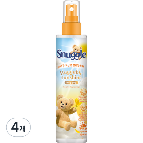 스너글 섬유탈취제 본품, 150ml, 4개, 허거블 션샤인