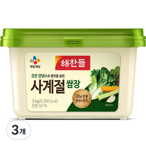 해찬들 사계절 쌈장, 3kg, 3개
