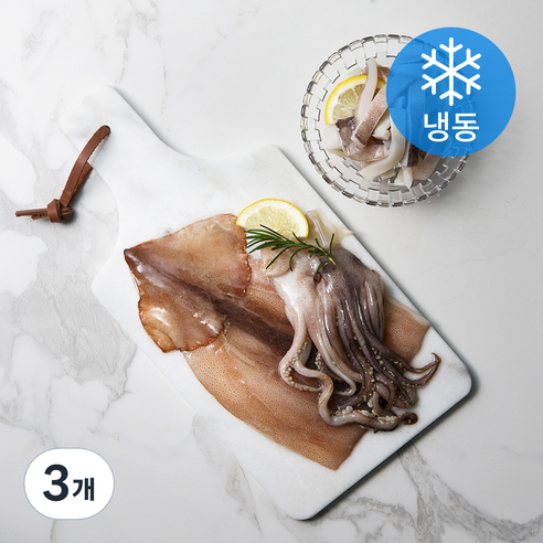 국산 손질 오징어 (냉동), 600g, 3개