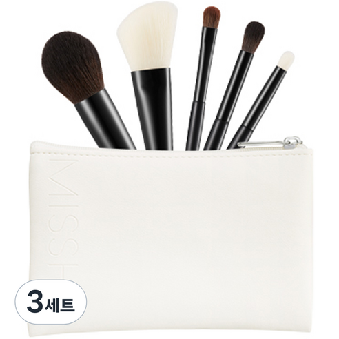 미샤 아티스툴 투 고 미니 브러쉬 키트 + 전용 파우치, 혼합색상, 3개