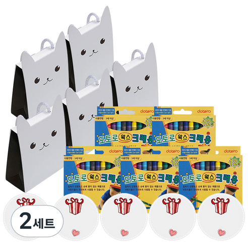 킨더맘 어린이집 생일선물 크레용 12색 5p 세트, 초코, 1세트