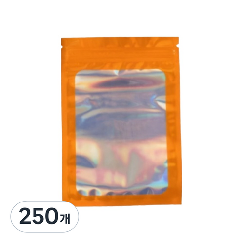 올하이 컬러풀 오로라 다용도 OPP 소품 포카 포장 지퍼백 슬리브 포장봉투 7.5 x 10 cm, 250개, 오렌지