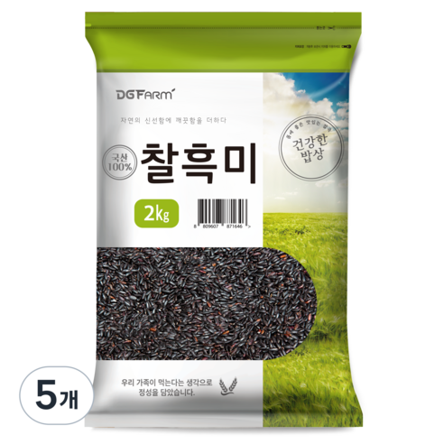 건강한밥상 국산 찰흑미, 2kg, 5개