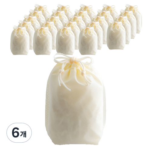 부직포 복주머니 더스트백 12 x 15 cm 25p, 아이보리, 6개