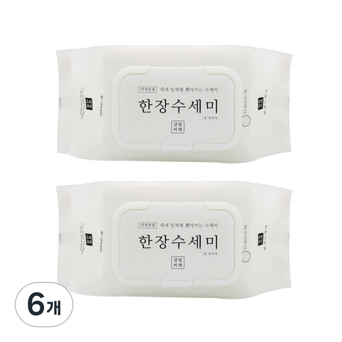 살림비책 일회용 뽑아쓰는 세제일체형 한장수세미 40p, 6개