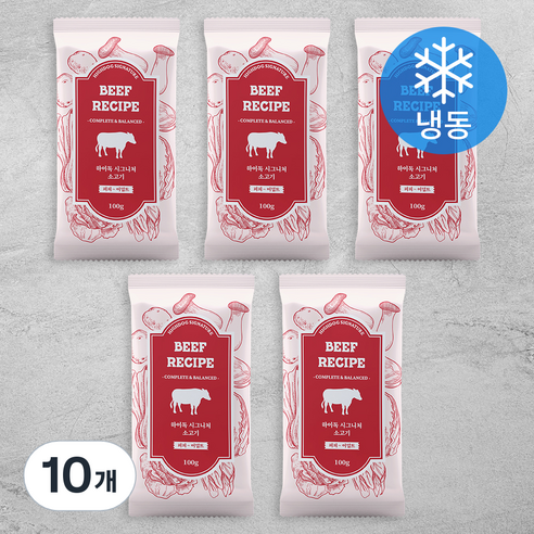 하이독 강아지 시그니처 화식 냉동 사료, 소고기, 100g, 10개
