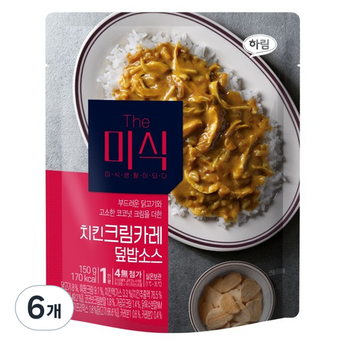 더미식 치킨크림카레 덮밥소스, 150g, 6개