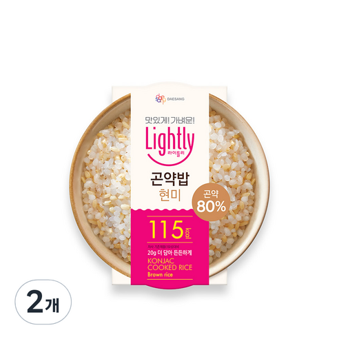 대상 라이틀리 곤약 현미 즉석밥 용기형, 170g, 2개