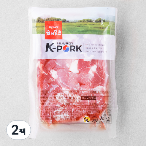 팜스코 하이포크 앞다리 찌개용 (냉장), 600g, 2팩