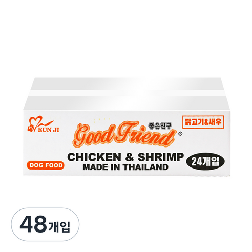 굿프랜드 강아지캔 100g, 닭고기 + 새우 혼합맛, 48개
