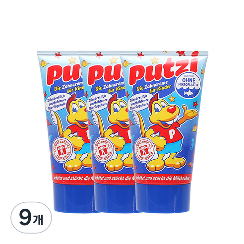 푸치 어린이치약 칼슘, 50ml, 9개