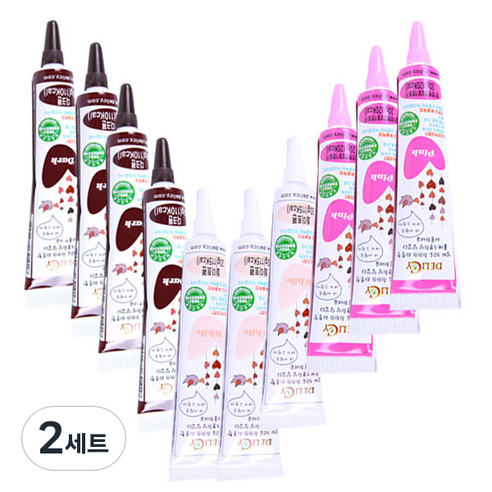 상상앤드 초코 데코 펜 다크 4p + 화이트 3p + 딸기 3p 세트, 2세트