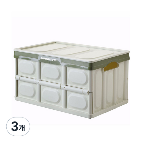 굿아이템 폴딩 리빙박스 30L, 그린민트, 3개