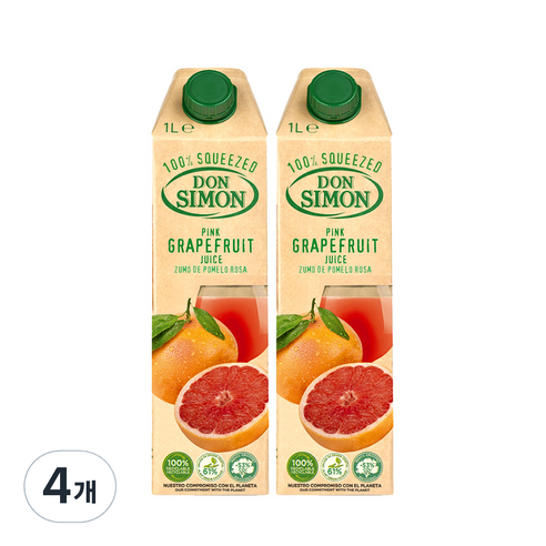 돈시몬 생과일 착즙 자몽주스, 4개, 1L
