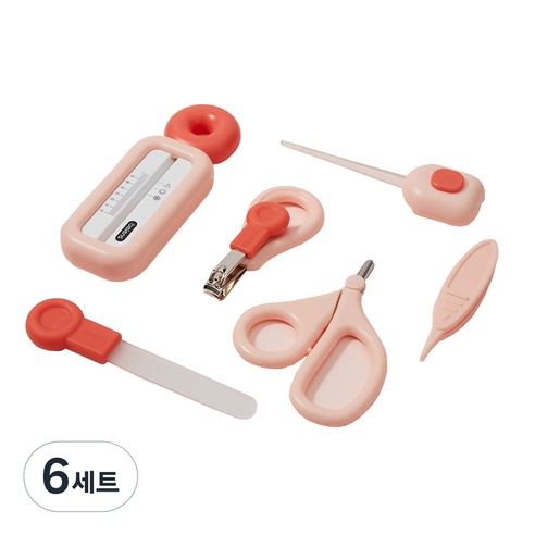 고나비 유아 손톱깎이 귀이개 수온온도계 세트, 그린, 6세트