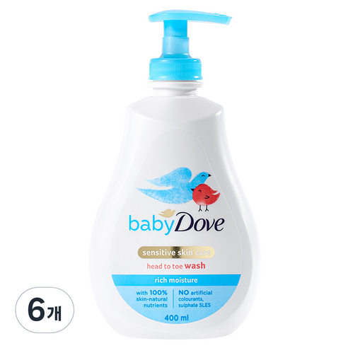 베이비도브 유아용 바디워시 리치모이스처, 400ml, 6개