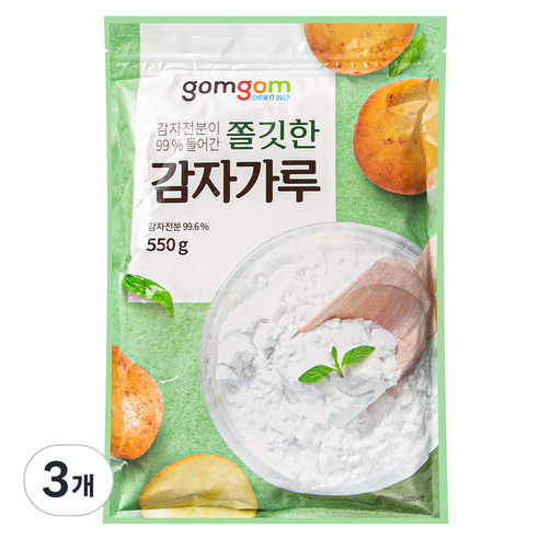 곰곰 감자전분이 99% 들어간 쫄깃한 감자가루, 550g, 3개